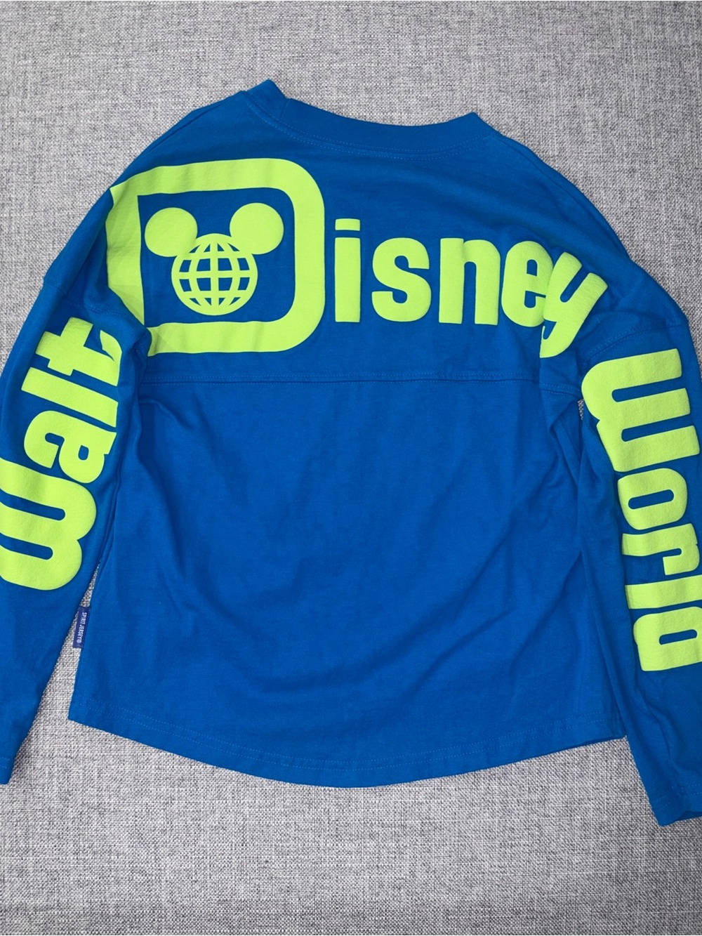 Disney Blue Long-Sleeve Tee with Neon Green Walt Disney World Graphics - Picture 4 of 5